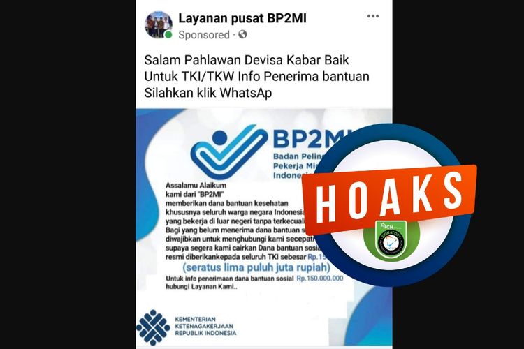 Hoaks, penipuan mengatasnamakan bantuan dari BP2MI