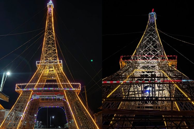 Keren, Warga Sukoharjo Sulap 150 Bambu Jadi Replika Menara Eiffel Setinggi 23 Meter