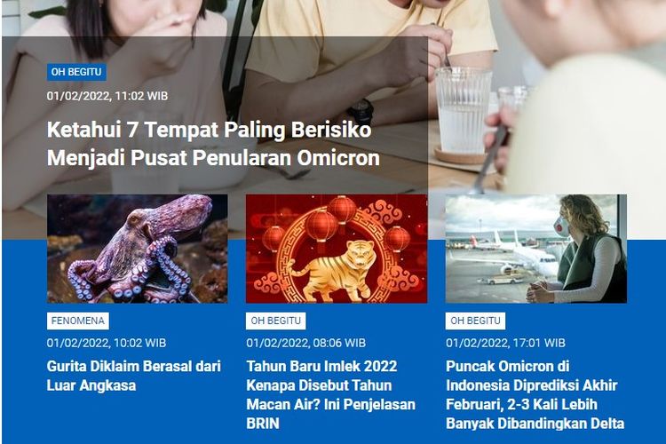 [POPULER SAINS] 7 Tempat Berisiko Pusat Penularan Omicron | Gurita dari Luar Angkasa | Tahun Baru Imlek Disebut Tahun Macan Air