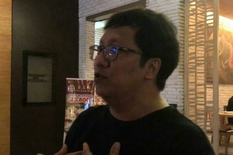 Komponis Erwin Gutawa saàt ditemui dalam sebuah diskusi di Cilandak Town Square, Jakarta Selatan, Senin (1/4/2019).