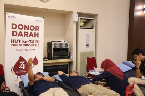Peringati HUT RI, Karyawan Pupuk Indonesia Gelar Giat Donor Darah