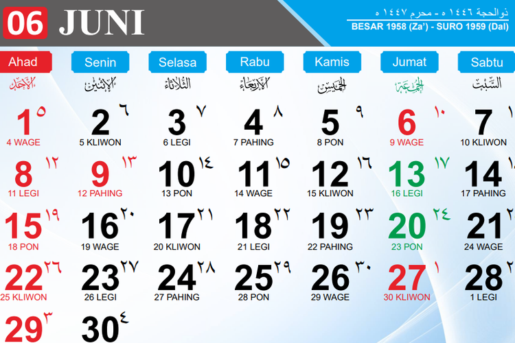 Malam 1 Suro 2025 Weton Apa? Cek Kalender Jawa Juni
