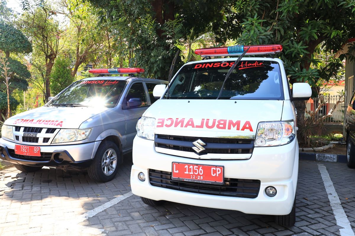 Ilustrasi mobil ambulans.