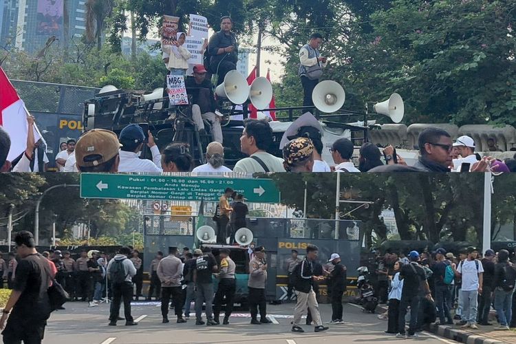 Massa Penolak dan Pendukung MBG Demo di Patung Kuda, Ini Masing-masing Tuntutannya