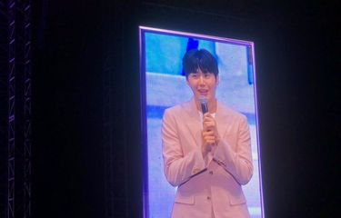 Kim Seon Ho di Tennis Indoor, Senayan, Jakarta Pusat pada  Sabtu (3/6/2023). 