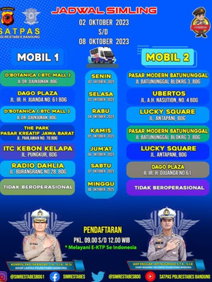 Jadwal SIM keliling Bandung Oktober 2023