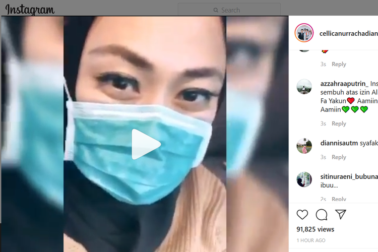 Bupati Karawang Cellica Nurrachadiana membuat video mengenai dirinya yang dinyatakan positif terjangkit Covid-19. Video tersebut diunggah di akun Instagram pribadinya, Selasa (24/3/2020).