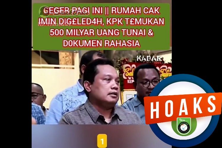 Tangkapan layara Facebook narasi yang menyebut KPK menemukan uang Rp 500 miliar dan dokumen rahasia di rumah Cak Imin