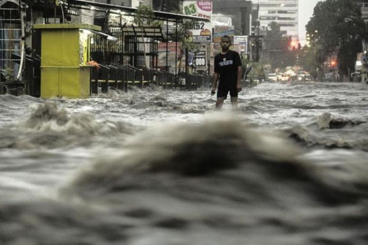 Ilustrasi banjir di Jakarta.