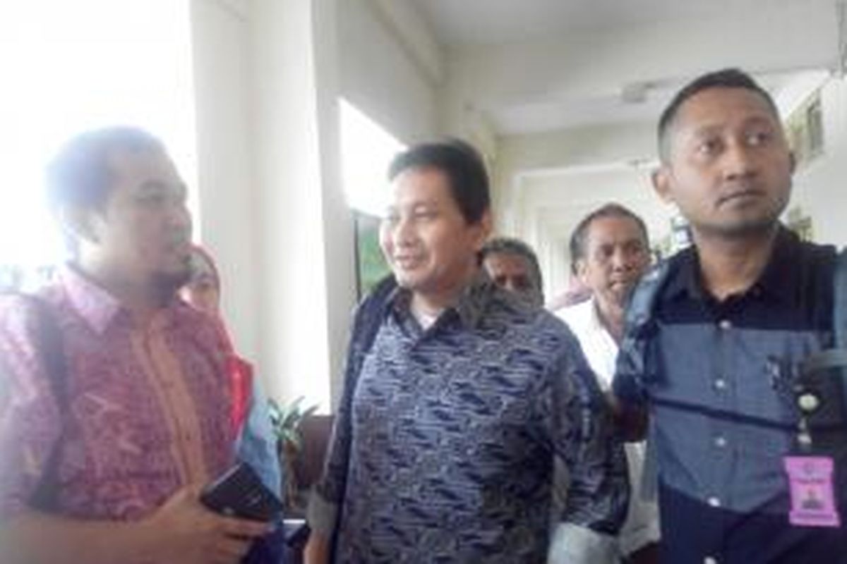Tersangka TPPU Udar Pristono ketika menghadiri sidang PK di Pengadilan Negeri Jakarta Pusat, Selasa (3/2/2015).