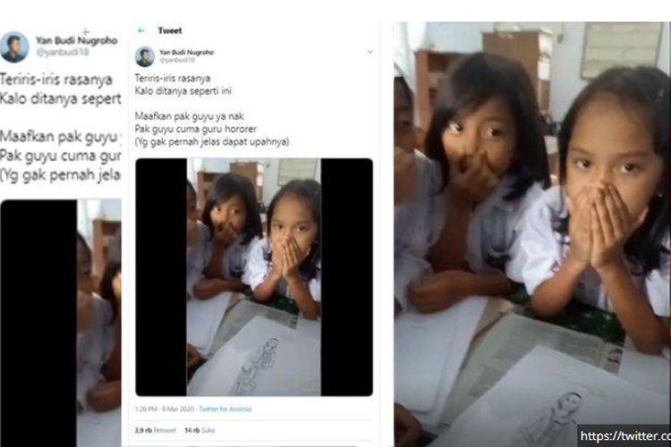 Tangkapan layar video saat para murid Yan berdialog dengannya.