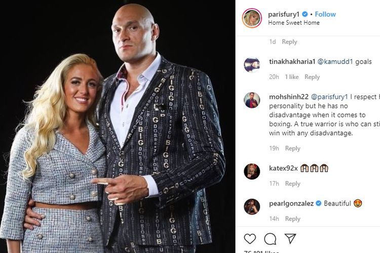 Tyson Fury dan sang istri, Paris Fury.