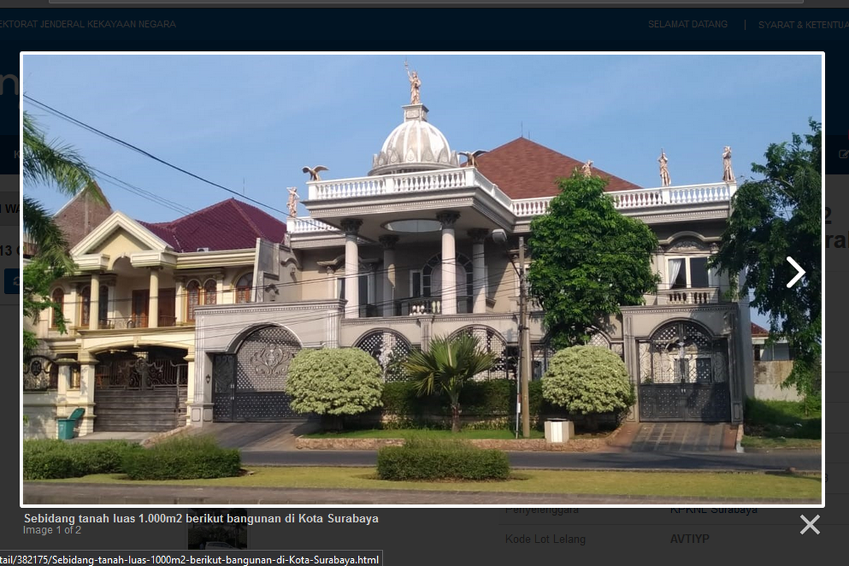 Rumah yang akan dilelang secara online di www.lelang.go.id (tangkapan layar)