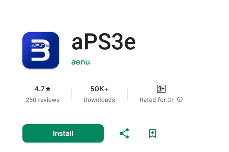 Ilustrasi aplikasi emulator aPSE3 yang bisa diunduh di Play Store.