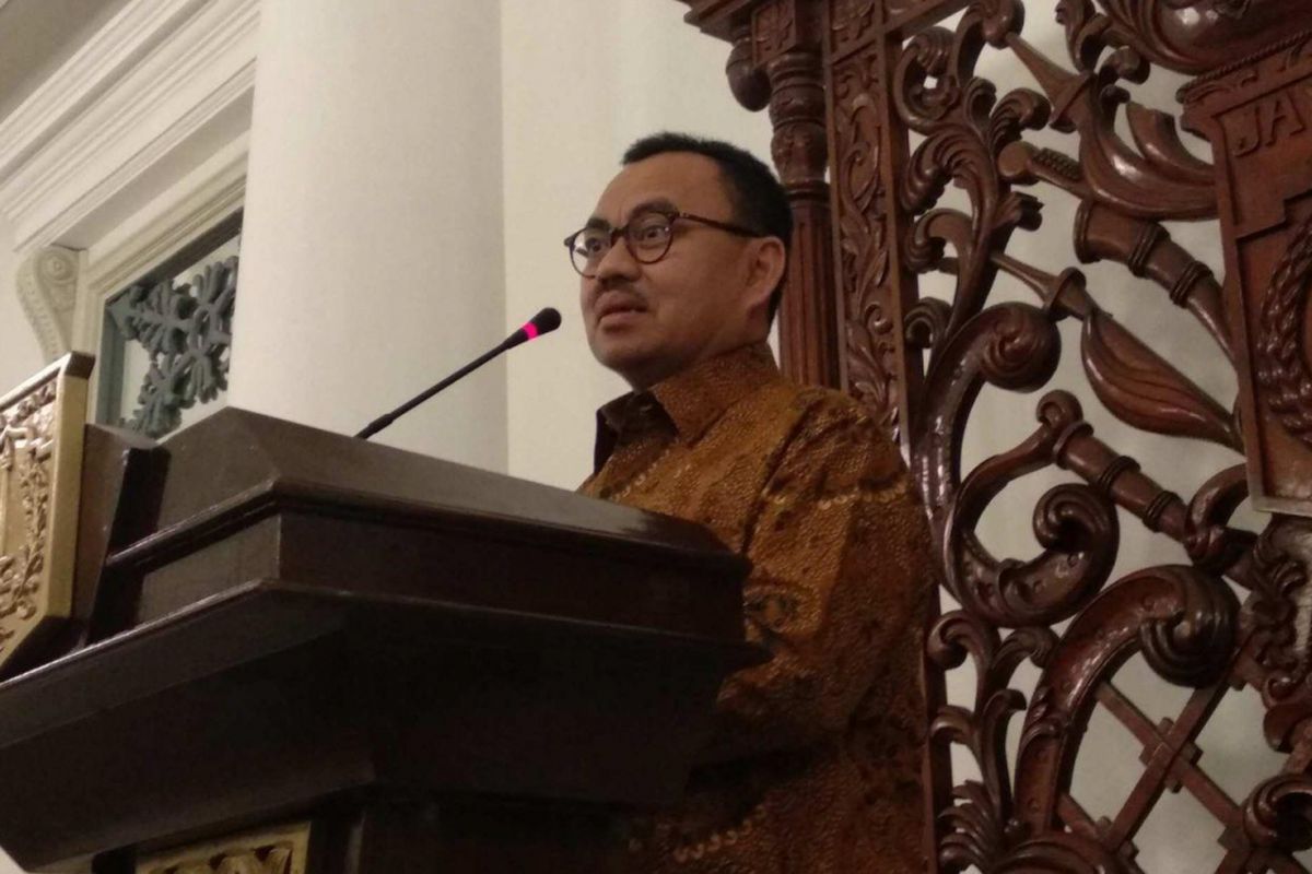 Calon gubernur Jawa Tengah Sudirman Said di Balai Kota DKI Jakarta, Selasa (20/2/2018).