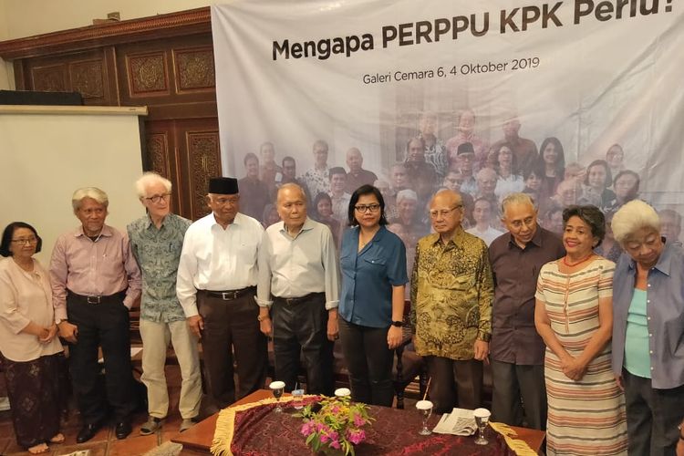 Para tokoh bangsa berkumpul menggelar konferensi pers soal Perppu KPK di kawasan Jakarta, Jumat (4/10/2019).