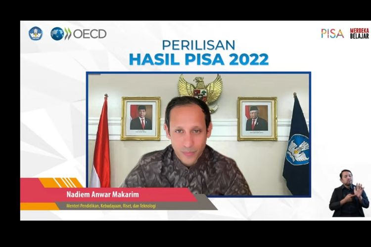 Mendikbud Nadiem Makarim membagikan hasil PISA 2022 di Indonesia. 