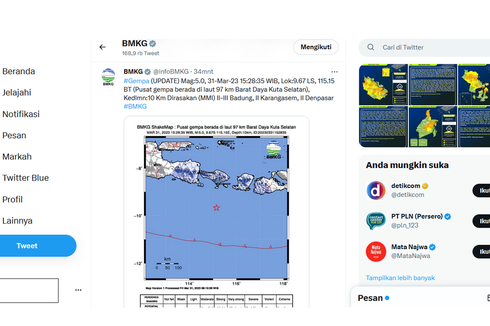 Tak Berpotensi Tsunami, Ini Jenis Gempa M 5,0 yang Guncang Bali Sore Ini