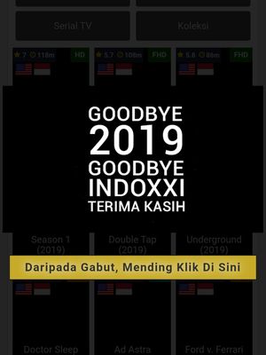 Tampilan mobile situs IndoXXI pada Rabu (1/1/2019). 