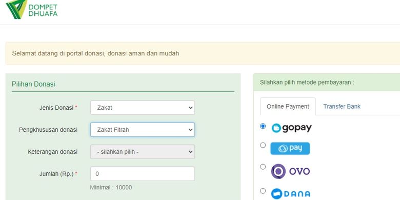 Cara bayar zakat fitrah secara online lewat Baznas, Dompet Dhuafa, Lazisnu-NU Care, dan Lazismu