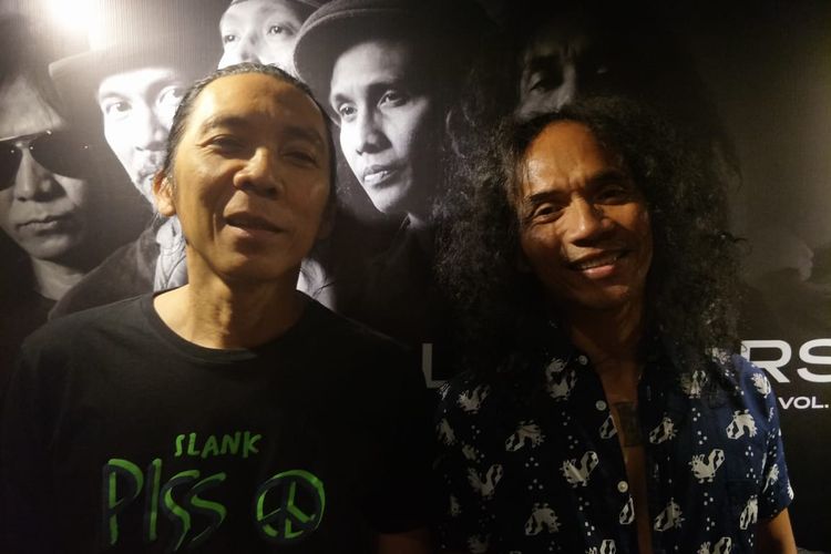 Bimbim dan Kaka Slank saat ditemui di Ms. Jackson music lounge di kawasan Senopati, Jakarta Selatan, Kamis (14/11/2019).