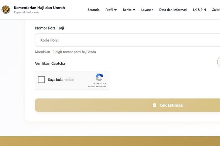 Ilustrasi cara cek estimasi keberangkatan haji.