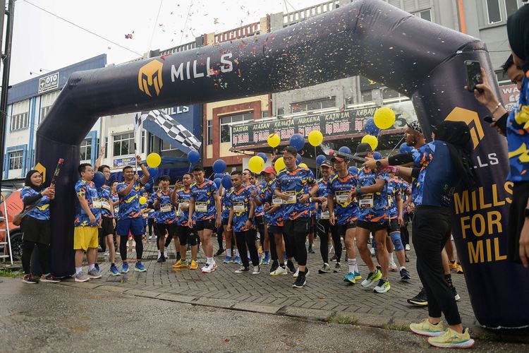 Mills mengadakan acara fun run bertemakan Ngabubu-run yang diselenggarakan di Mills Store Pekanbaru pada Sabtu (15/4/2023).