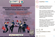 Pendaftaran SNMPTN 2021 Diperpanjang sampai Siang ini, Segera Finalisasi