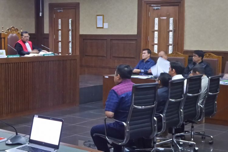 Persidangan kasus korupsi pengadaan e-KTP dengan terdakwa Andi Agustinus alias Andi Narogong di Pengadilan Tipikor Jakarta, Jumat (29/9/2017).