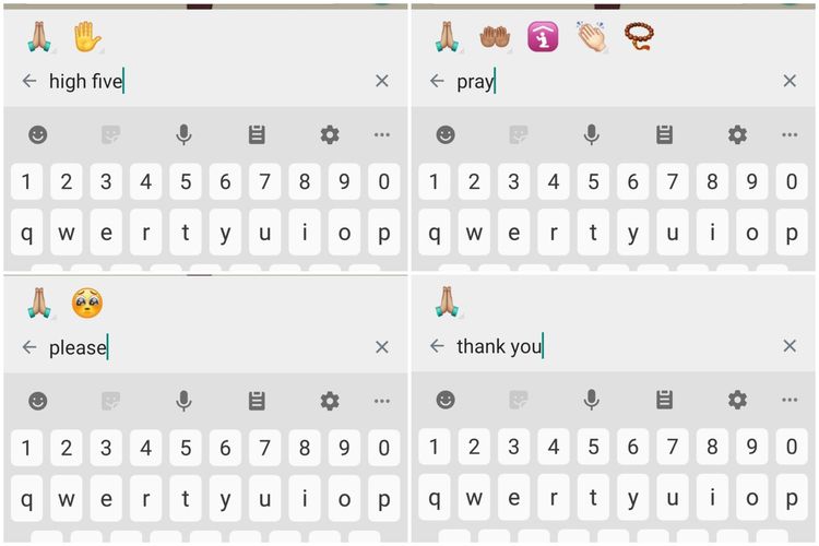 Ilustrasi hasil pencarian emoji berdasarkan kata kunci