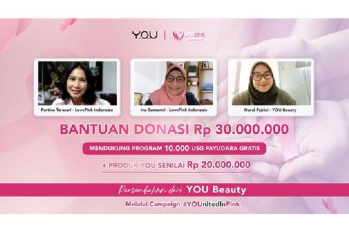 Dukung Gerakan 10.000 USG Payudara Gratis Bersama Lovepink, YOU Beauty Salurkan Donasi Rp 30 Juta