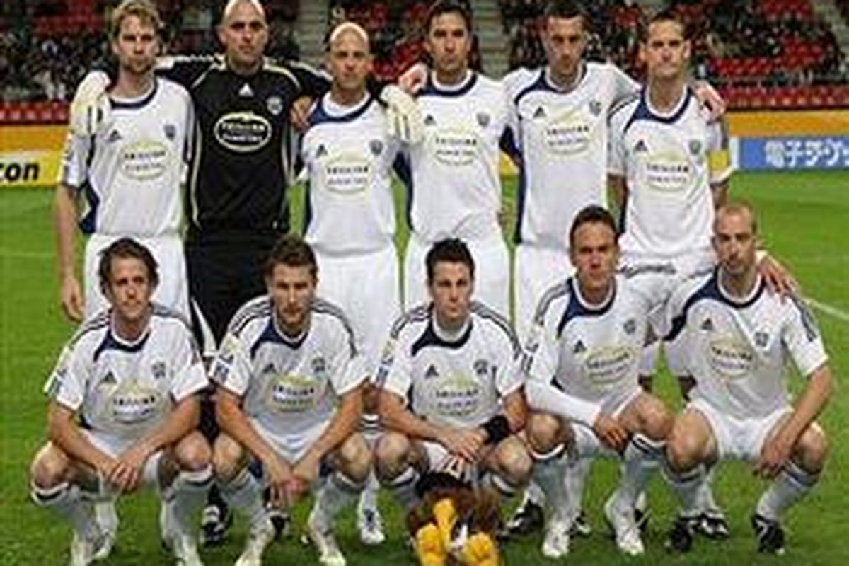 Tim Auckland City sebelum tampil di FIFA Club World Cup.