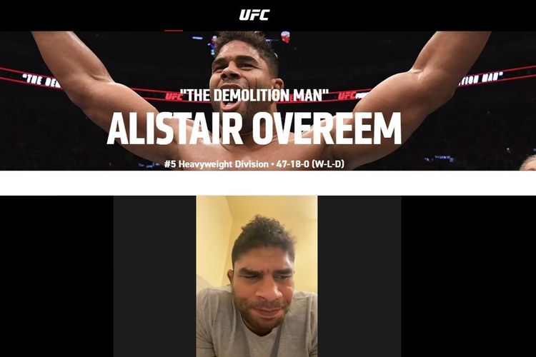 Petarung veteran UFC, Alistair Overeem, saat mengadakan wawancara eksklusif dengan KOMPAS.com pada Jumat (29/1/2021) pagi WIB.