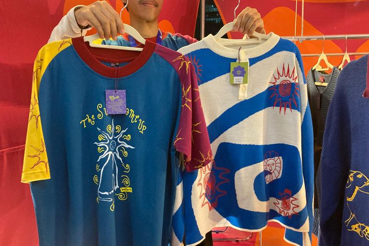 Ragam produk dari jenama fesyen Bertjorak di brightspotCITY, Agora Mall, Kompleks Thamrin Nine, Jakarta Pusat, Selasa (26/5/2026).