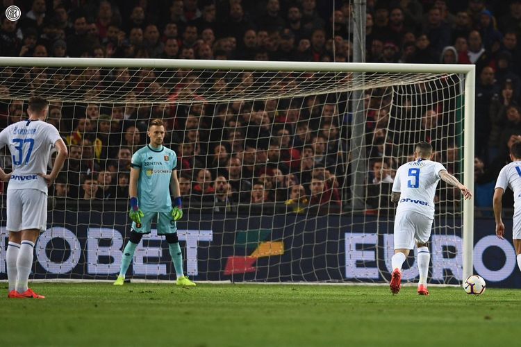 Mauro Icardi mencetak satu gol dan satu asis pada pertandingan Genoa vs Inter Milan dalam lanjutan Liga Italia di Stadion Luigi Ferraris, 3 April 2019.