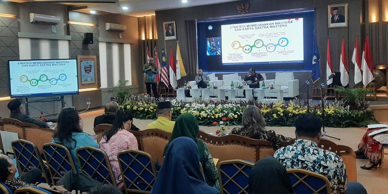 Seminar Antarbangsa Kesusastraan Asia Tenggara dengan tema Menduniakan Mastera dan Karya Sastra Mastera yang digelar pada Rabu (20/9/2023) di Jakarta.