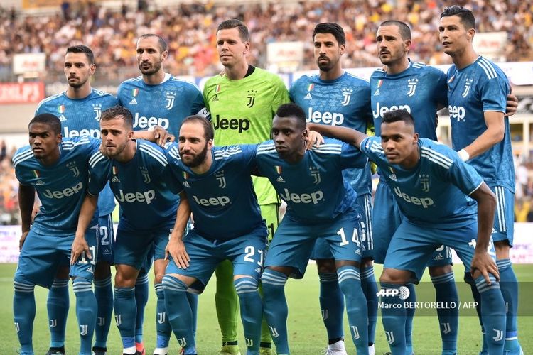 Skuad Juventus yang tampil pada laga melawan tuan rumah Parma di Stadion Ennio Tardini, Sabtu (24/8/2019).