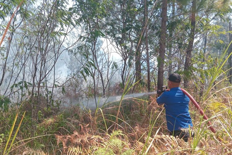 Terkendala Angin Kencang, 3 Hari Karhutla di Gunung Soputan Minahasa Tenggara Belum Padam