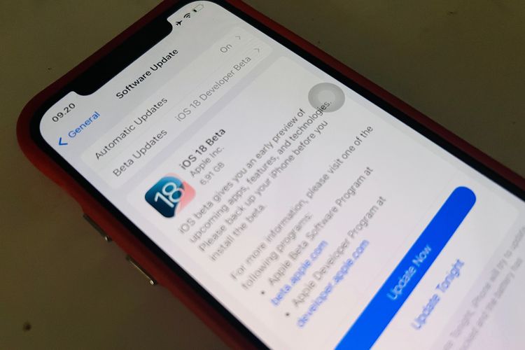 Cara update iOS 18 Beta.