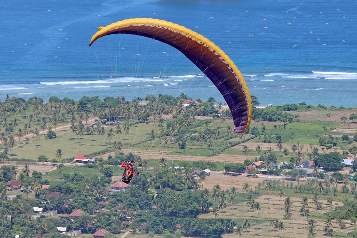 salah satu lokasi digelarnya Paralayang di Desa Montong Ajan, Lombok Tengah