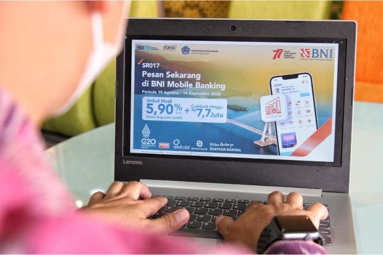 BNI memberikan penawaran berupa cashback hingga Rp 7,7 juta untuk pembelian sukuk ritel melalui BNI Mobile Banking