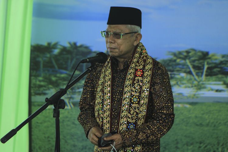 Wakil Presiden Ma'ruf Amin saat melakukan kunjungan kerja di Palembang, Sumatera Selatan, Rabu (7/9/2022).
