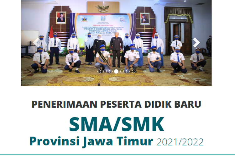 Provinsi Jawa Timur sudah mengumumkan jadwal Penerimaan Peserta Didik Baru (PPDB) tahun ajaran 2021/2022.