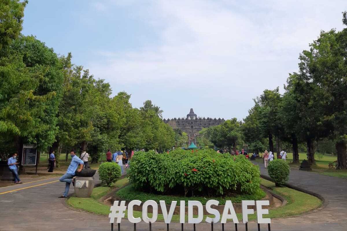 The Borobudur Temple Tourism Park, Magelang Regency, Central Java, was reopened on Tuesday, May 18 after being closed during the Eid holidays, May 8-17, 2021.