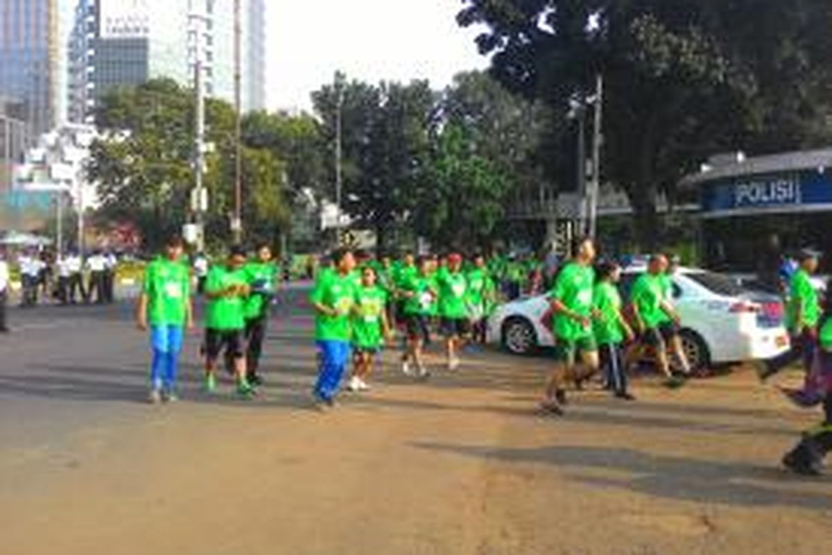 Sebanyak 35.000 pelari ikut memeriahkan Jakarta International 10 K pada Minggu (30/5/2015).