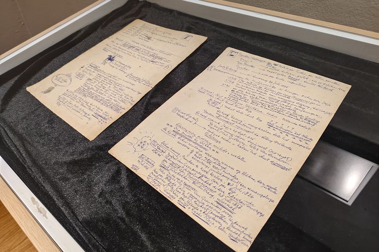 Potret sketsa asli Perang Diponegoro karya Seniman Sindoedarsono Sudjojono sedang dipamerkan di Pameran NYALA: 200 Tahun Perang Diponegoro, di Galeri Nasional Indonesia, Selasa (9/9/2025). 