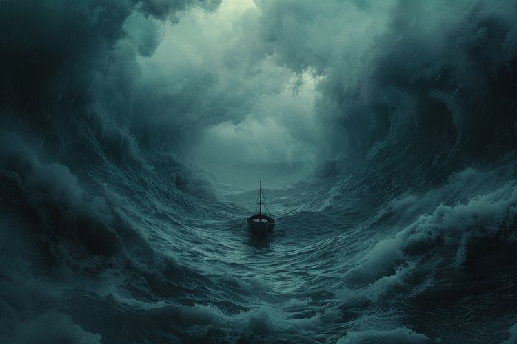 Ilsutrasi membelah lautan