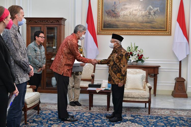 Wakil Presiden Ma'ruf Amin menerima Duta Besar Amerika Serikat untuk Indonesia Sung Kim di Istana Wakil Presiden, Jakarta, Selasa (11/10/2022).
