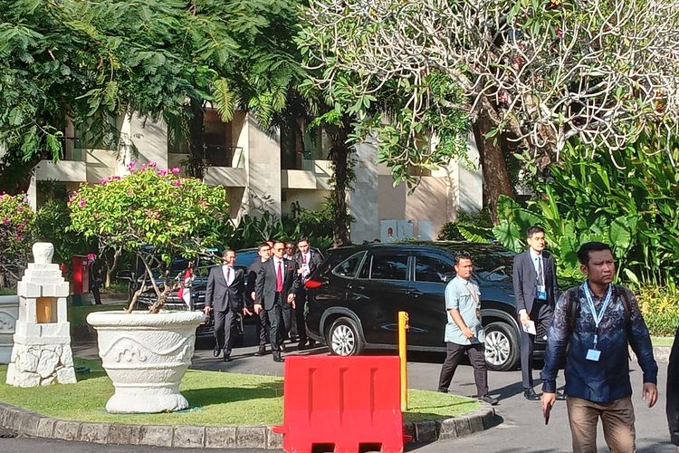 Menteri ATR/Kepala BPN Agus Harimurti Yudhoyono (AHY) tiba di Bali International Convention Centre (BICC), Bali, Senin (20/5/2024) sekitar pukul 08.36 WITA.