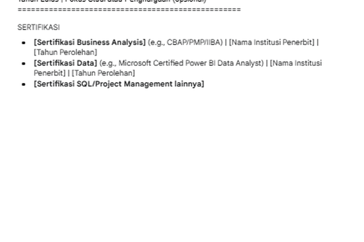 Hasil CV generated AI Business Analyst (2)